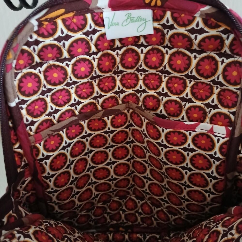 Vintage Vera Bradley Retired Carnaby Vibrant Floral Quilted Cotton Backpack - Picture 7 of 7